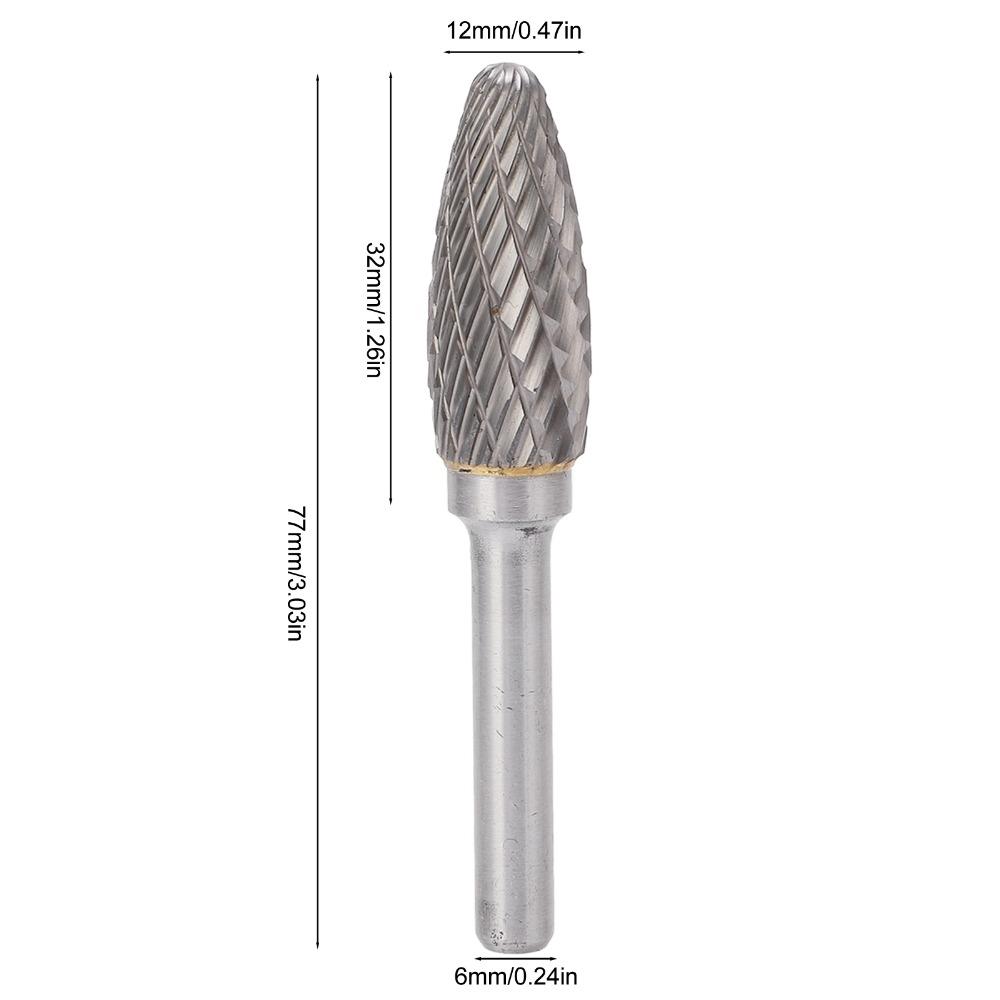 Double Cut Burr Rotary File Tree Shape Carbide Rotary Burr Tree Shape Burr Chassis Metal Polishing