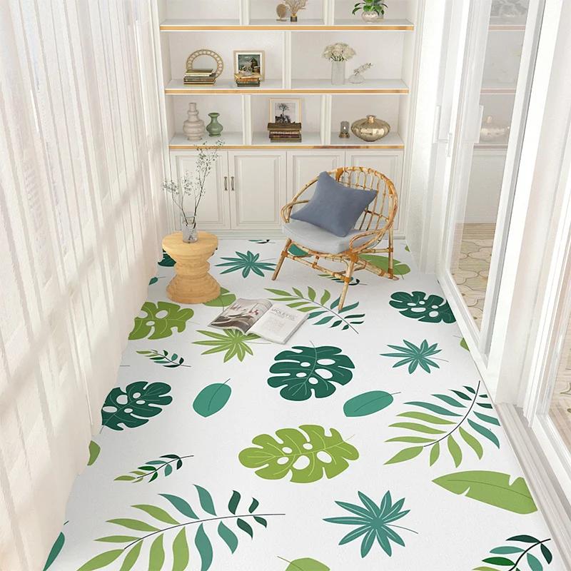 Household Waterproof Balcony Leather Carpet Kitchen PVC Oil-proof Carpets Can Be Cut Living Room Large Area Rug Non-slip Doormat