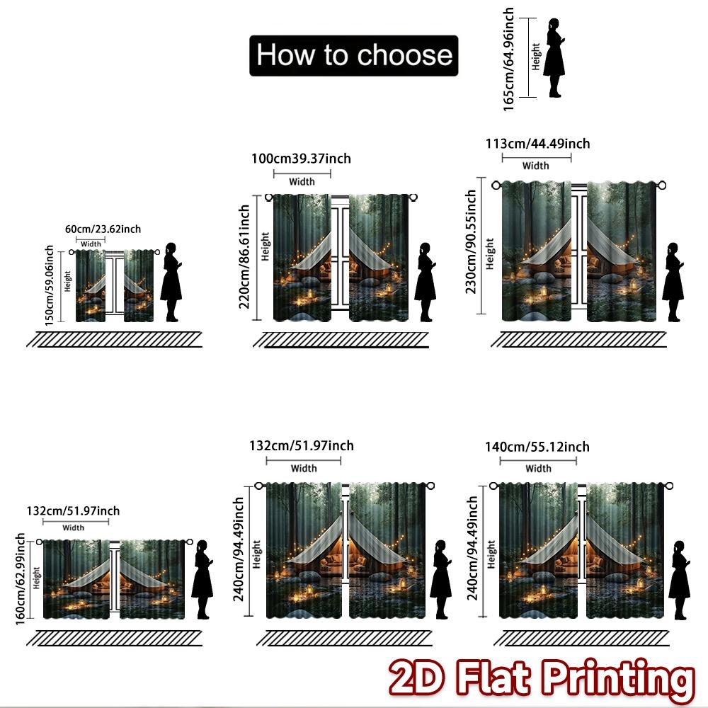 2D flat Photography Backdrop Popular Party Party Backdrop Cozy Forest Tent 100% Polyester Anniversary for Suitable for