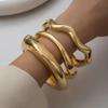 Wave Cold Wind Stacked Bracelet Exaggerated Simple Design Bracelet Light Luxury High-End Jewelry Women