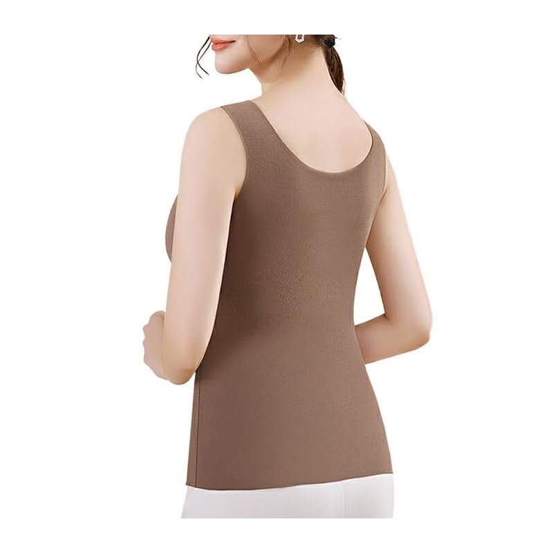 [KarlyShop import] [Soft and warm] Tank top with cup ladies pad Was it warm? warm Cold protection underwear Double-sided brushed extend Soft rr-038 3L