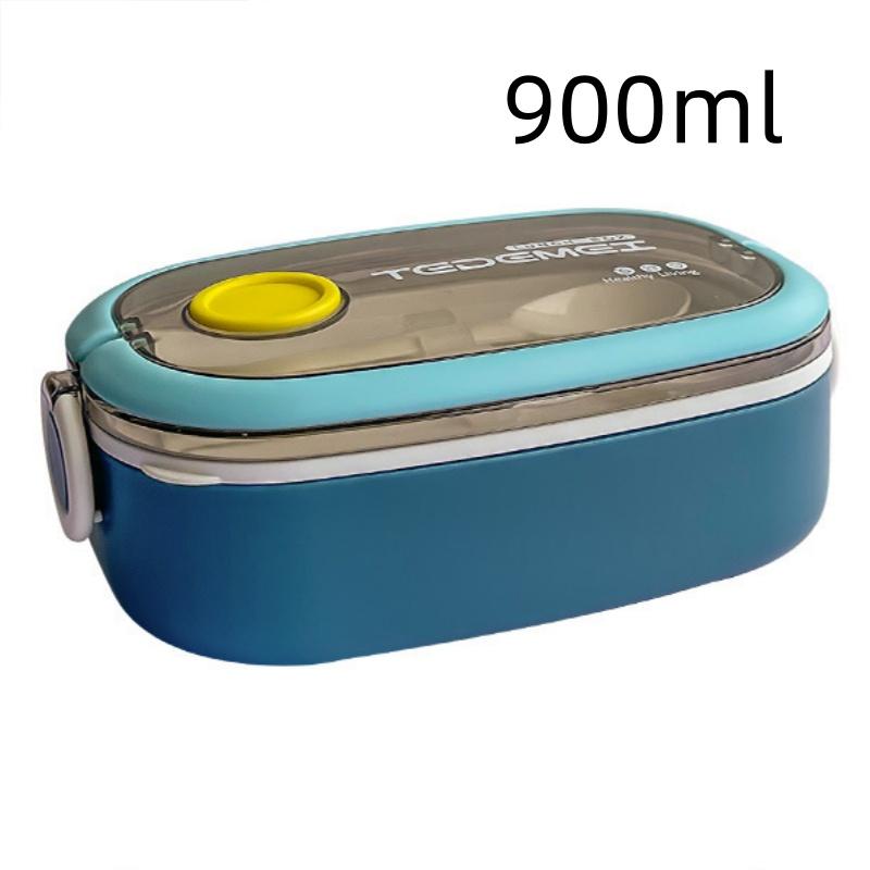 Double Layer Lunch Box Portable Microwave Bento Box Large Capacity Leakproof Food Container with Cutlery Set for Back To School