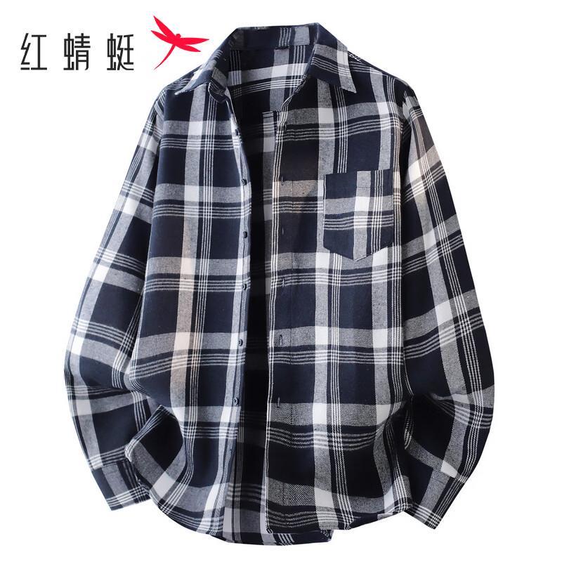 RED DRAGONFLY Men's Plaid Long Sleeve Shirt