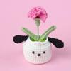 Mini Animal Crochet Potted Cute Handwoven Cartoon Flowers Creative Hand-knitted Car Home Desktop Shelf Decor Items Gift