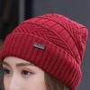Winter Warm Hat Solid Color Hats Bib Windproof Knitted Hat Women Hat Hats Scarf Sets Beanie Cap