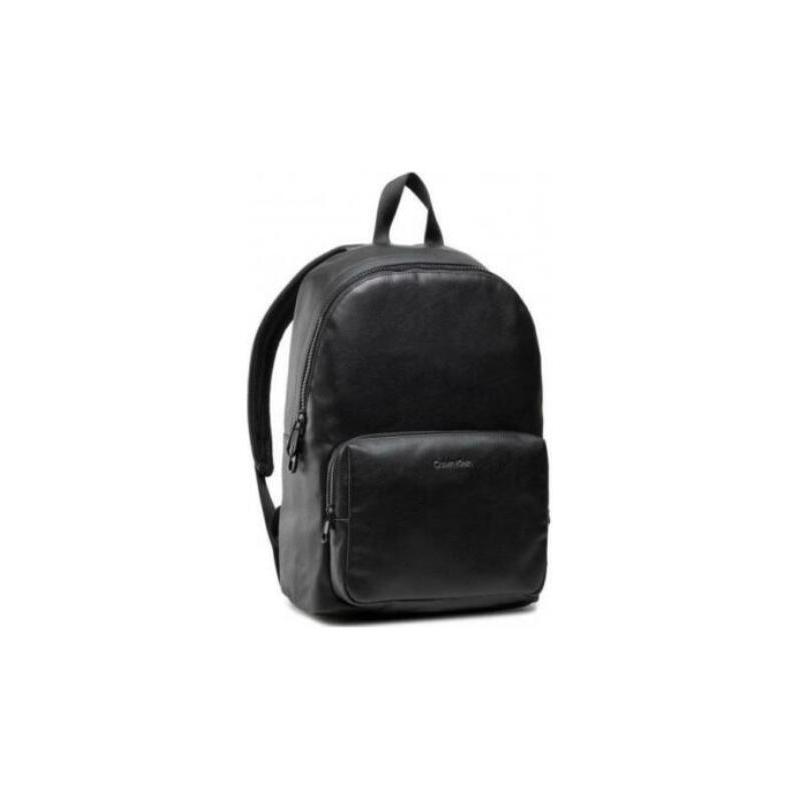 Calvin Klein /Solid color polyester fiber school bag backpack black