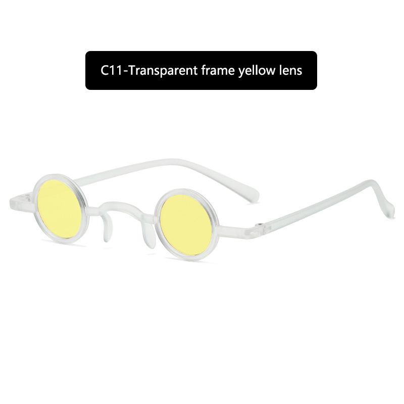 

1Pc Retro Mini Sunglasses Round Men Plastic Frame Gold Black Red Small Round Framed Sun Glasses Popular Color Lens Sunglasses SHOW AS PICTURE