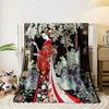 Geisha in Red Kimono Under Tree print blanket soft and cozy perfect for the living room bed sofa or a nap,gift