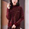 Cashmere Sweater Women Half Turtleneck Pullover Thickened Knitted Sweater and Loose Solid-colored Base Layer