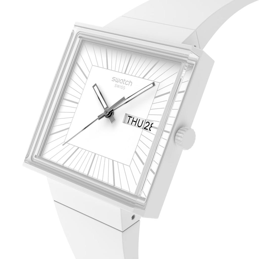 Swatch What If...All White? Square Bioceramic Watch SO34W700
