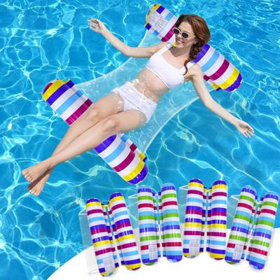 Inflatable Pool Float with Headrest Adults Size Water Hammock Single Person Foldable Floating Lounge Chair for Swimming Pool Beach Lake