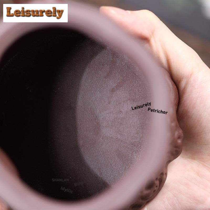 500ml Handmade Yixing Purple Clay Teapots Handmade Animals Pine Pot Raw Ore Purple Mud Kettle Zisha Tea Set Drinkware Decoration