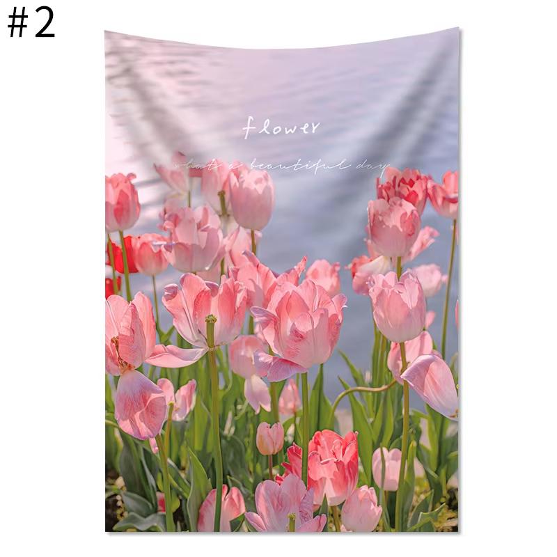 JIT Tulip Floral Tapestry Set Aesthetic NatureInspired Wall Decor Premium Durable Home Bedroom Living Room Essential for Serene
