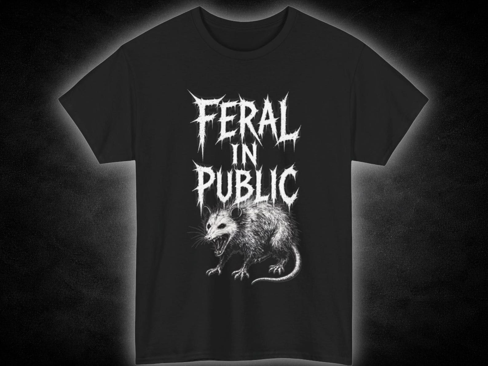 Feral in Public possum tee | Graphic T-Shirt, Grunge Animal Design S