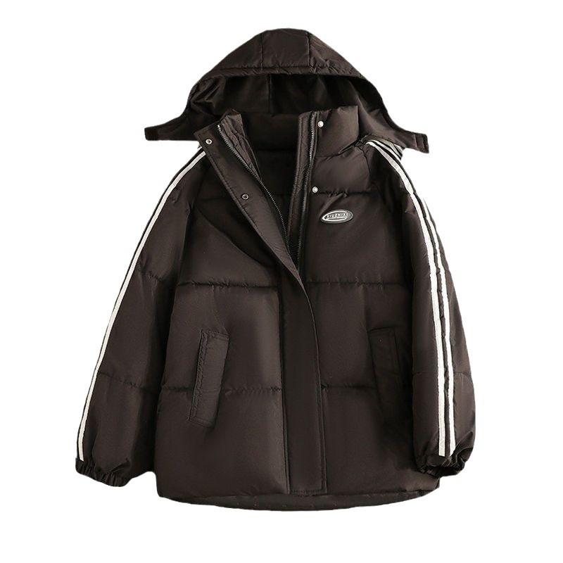 Black Down Cotton-padded Clothes for Women's Winter New Korean Version Loose Student Thickened Cotton-padded Clothes