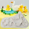 Create 4 Duck Figures at Once with a Flexible Fondant Casting Molds for Cake Decorations, Chocolate, Candy, and Crafts