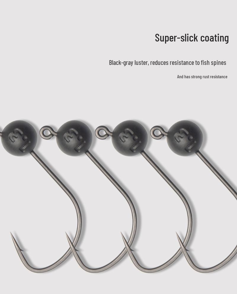 BKK Micro Lead Head Resin Tungsten Inchwacky Lure Hook for Soft Worm Bait - Black Pit Perch.