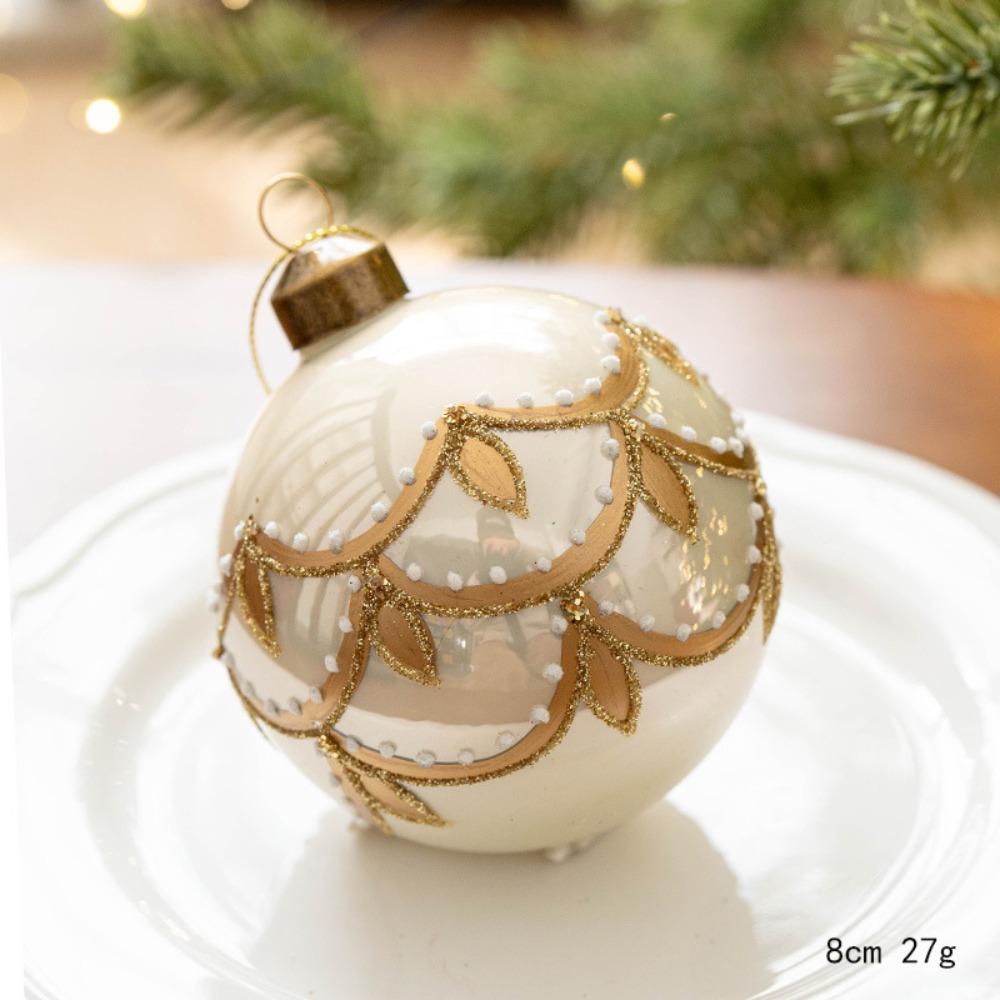 Durable Glass Christmas Ball Set 8cm 6 Colors Xmas Ornament Ball Suspensable Xmas Baubles Party