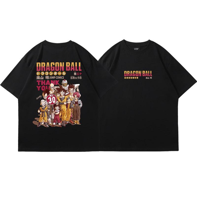 Dragon Ball Trend Krótki Rękaw Letni Trend Komfort Sportowy Codzienny Krótki Rękaw Popularna Odzież dla Par Krótki Rękaw Krótki Rękaw