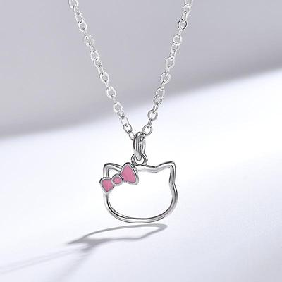 Kadınlar İçin Kore Tarzı Sevimli Hello Kitty Kolye - Çizgi Film Kolye Ucu Doğum Günü Hediyesi