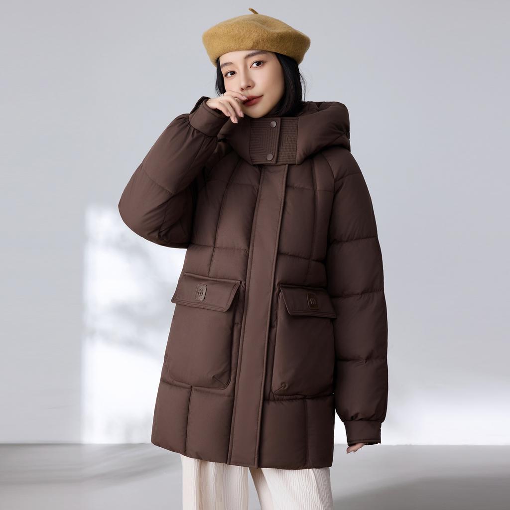 Down Cotton-padded Clothing Women's Winter Medium and Long Models, New Women's Loose Casual Thickened Cotton-padded Jacket