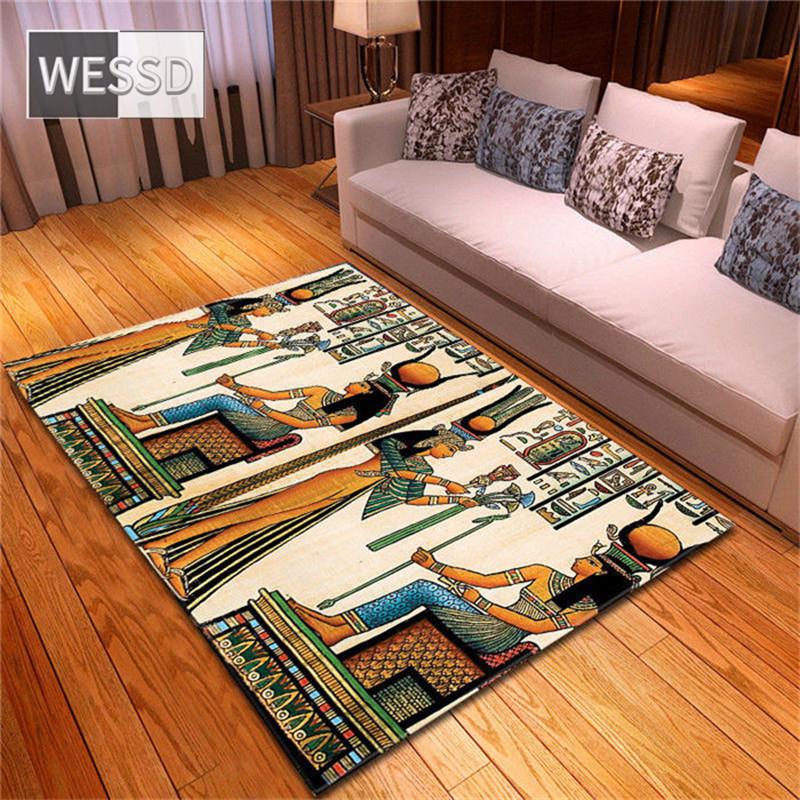 Ancient Egypt Element 3D Printing Carpet Living Room Home Egyptian Decor Water Absorption Bathroom Mat Large Bedside Rugs