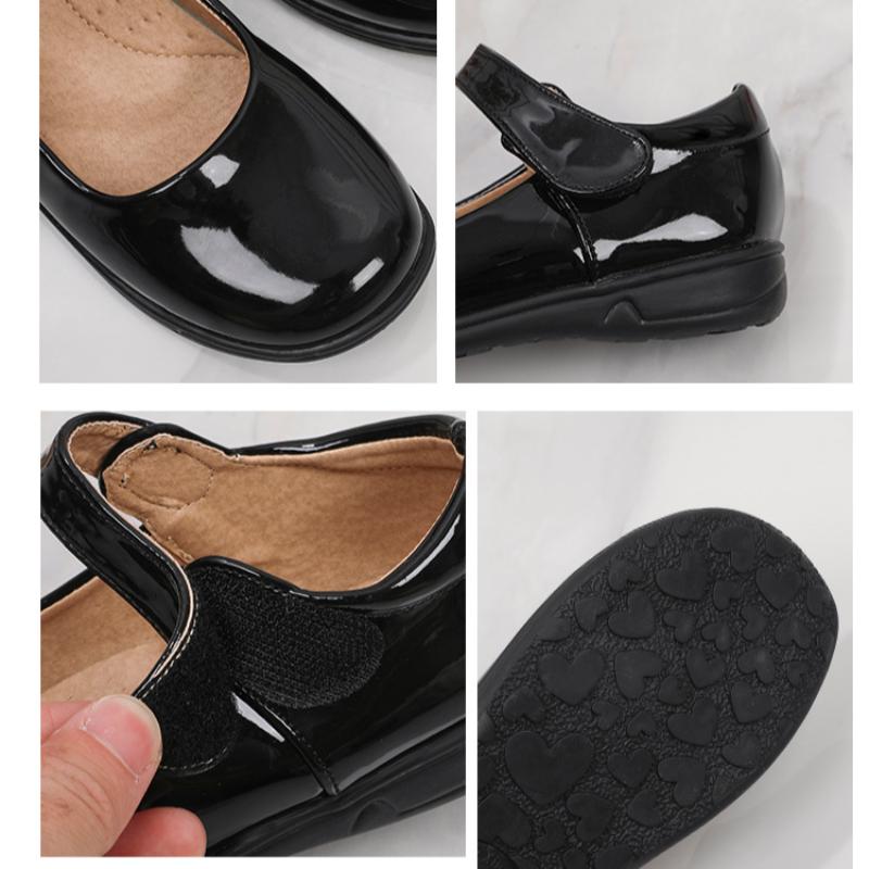 Svartvita Barnprestationsskor Vår och Höst Nya Flickors Mjuk Sula Läderskor