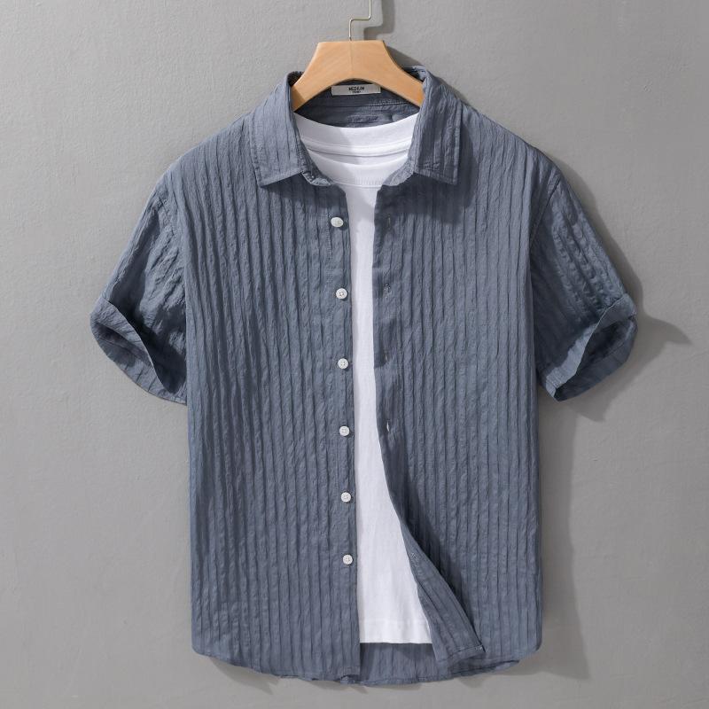 Summer Casual Short-sleeved Men's Simple Loose Short-sleeved Shirt All-match Comfortable Sunscreen All-match Men's Shirt
