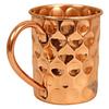 Pure Copper Straight Shaped Diamond Design Moscow Mule Beer Mug Cup, Best for Beer Cocktail Parties, Barware, Volume-500ML, Set of 6