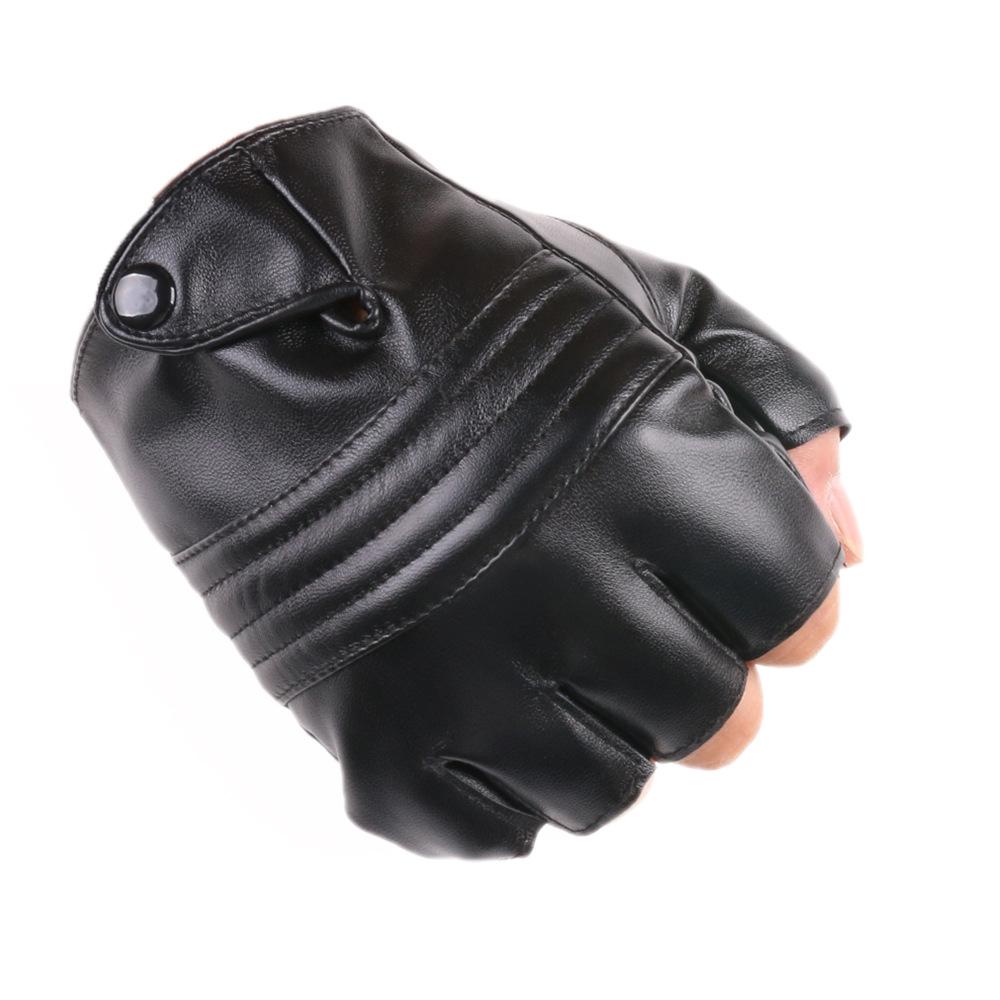 Outdoor Cycling Leather Gloves New Style Men and Women Sports Half Finger Gloves Tactical Dance Fitness Imitation Leather PU Gloves