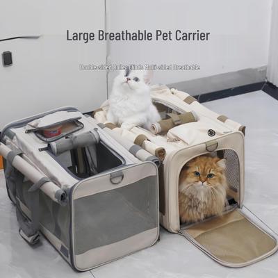 Trasportino per Gatti Grande Portatile Traspirante per Due Gatti - Borsa e Gabbia Portatile per Animali