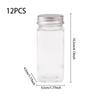 12PCS Glass Spice Jar Set, 120ml Square Seasoning Storage Bottles with Shaker Lids, Includes Pen, Stickers, Funnel, Kitchen Storage Organization Set