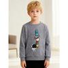 European sizes Kids' Stylish Round-Neck Pullover, Long-Sleeve Top, Featuring a Astronaut Print, Suitable for Casual Wear And Outdoor Activities