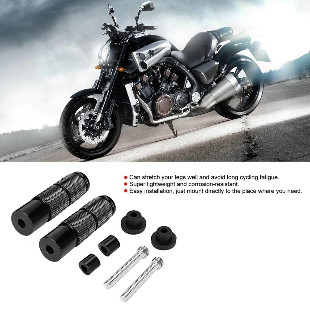 2 st Aluminiumlegering Motorcykel Rund Fotpedal Fotpinnar Modifieringstillbehör (Blå)