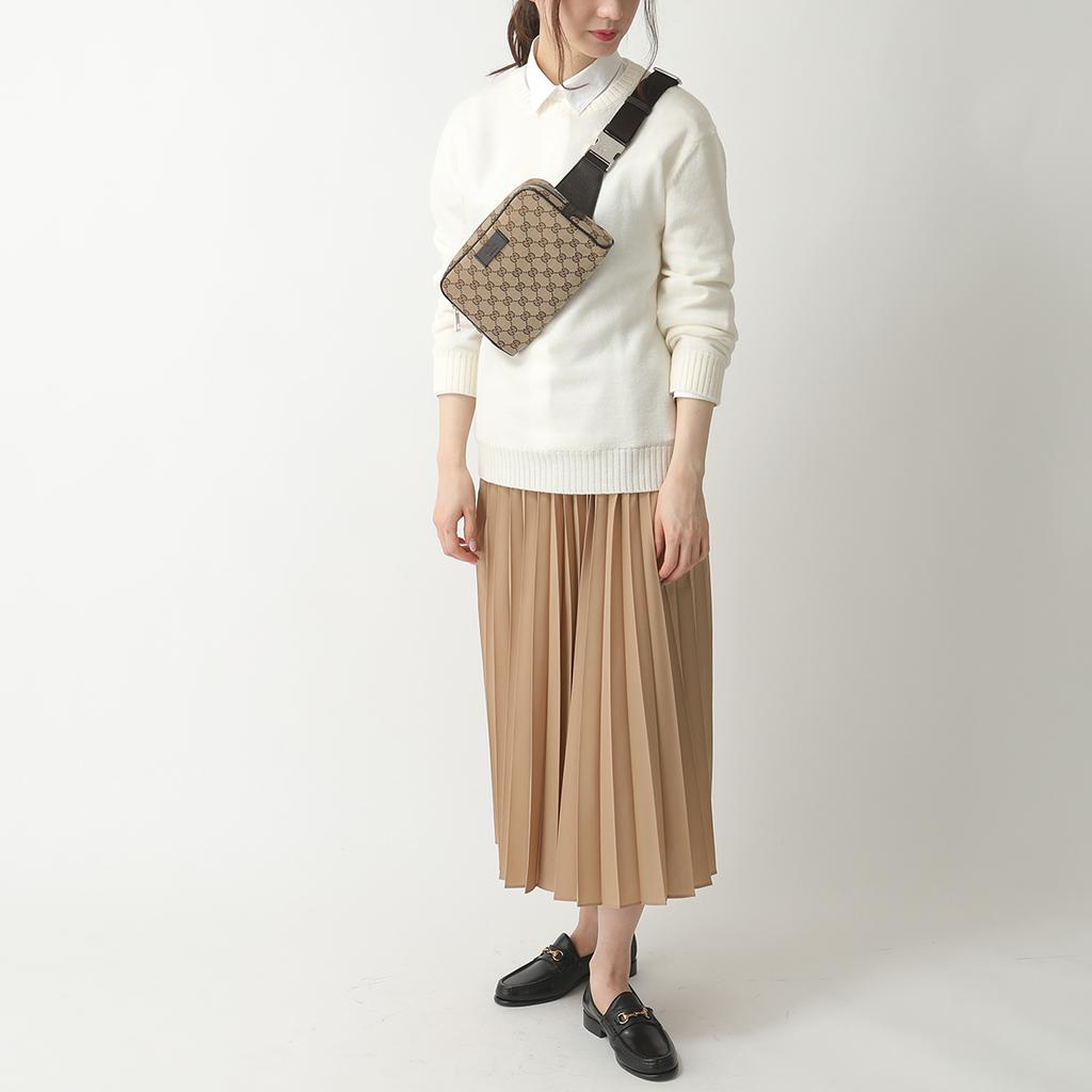 Gucci GG Supreme Belt Bag Beige/Black Unisex Bags Tan 449174-KY9KN-9886