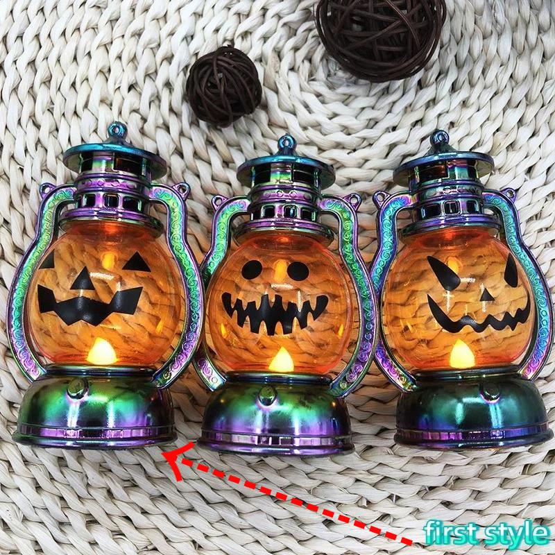 Mini Halloween Pumpkin Led Lantern With Warm Flickering Light For Halloween Home Party Tabletop Decor Gifts