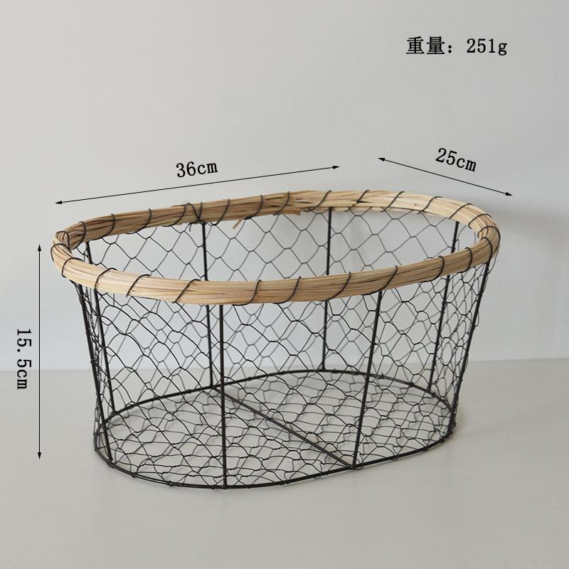 Wrought Iron Bread Basket, Wire Snack, Snack Storage Basket, Desktop Fruit and Vegetable Basket, Sundries, Egg Storage Basket
