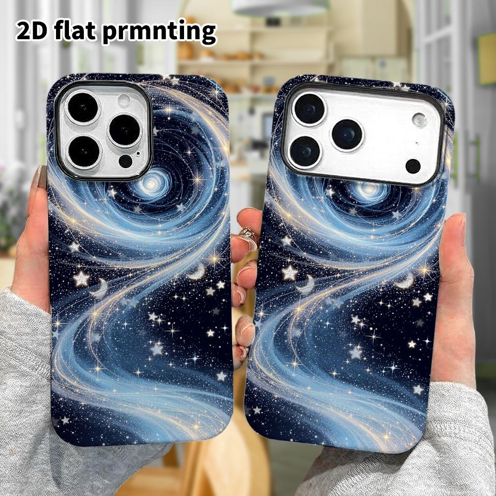 Phone Case: 2D Flat Design Suitable for iPhone 18 17 16 15 14 13 Pro Film Protective Case, Couple Style, Spiral Nebula, Christmas and Halloween Gift
