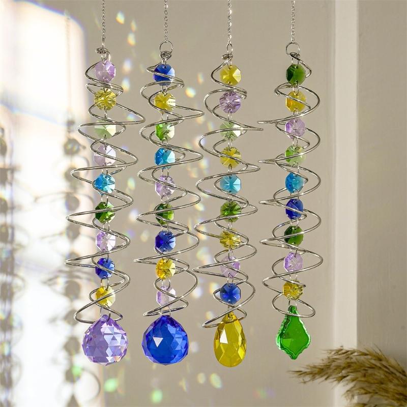 3D Tailwinds Rotating Crystals Ball Suncatchers Rotating Stabilizers Hangings Decorations for Window Tree Wall Indoor Outdoor