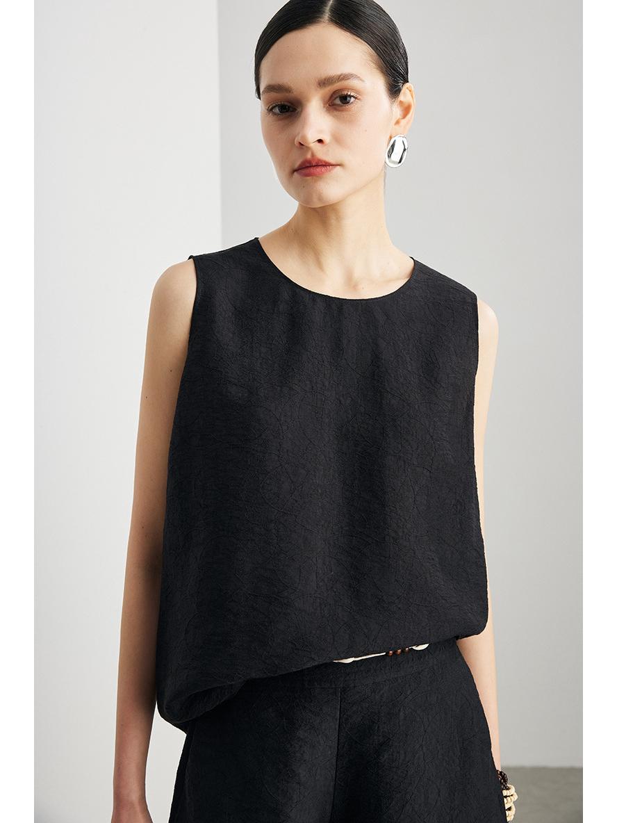 

Women s Spring/Summer 2026 Jacquard Silk Camisole - Versatile Solid Color Inner Layer Top XL