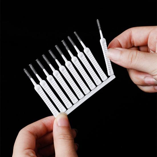 Yousheng 100Pcs Shower Head Cleaning Brush Non-Slip Handle Spiral Bristles Tiny Cleaning Brush Faucets Sinks Multifunctional Cleaning Tool