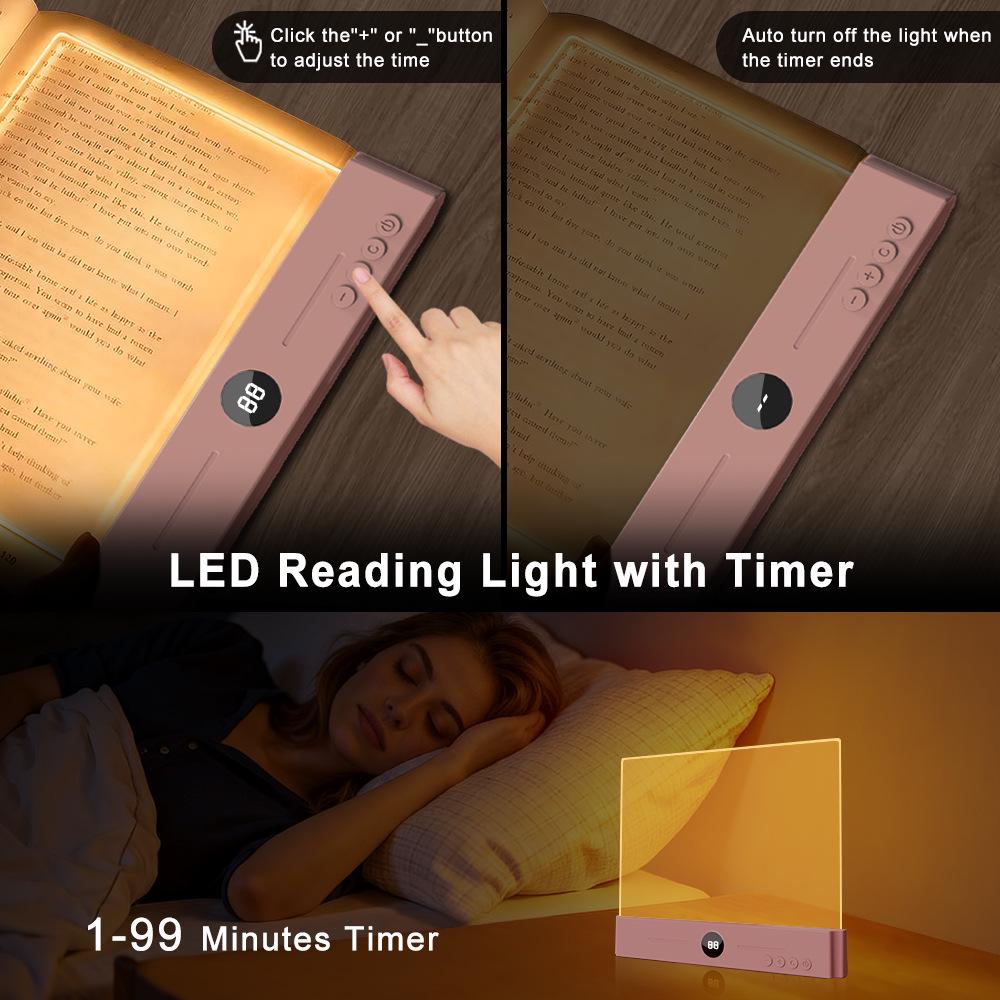 LED Bedside Reading Lamp with Timer - Eye Protection, Dimmable, Nightlight & Doodle Function