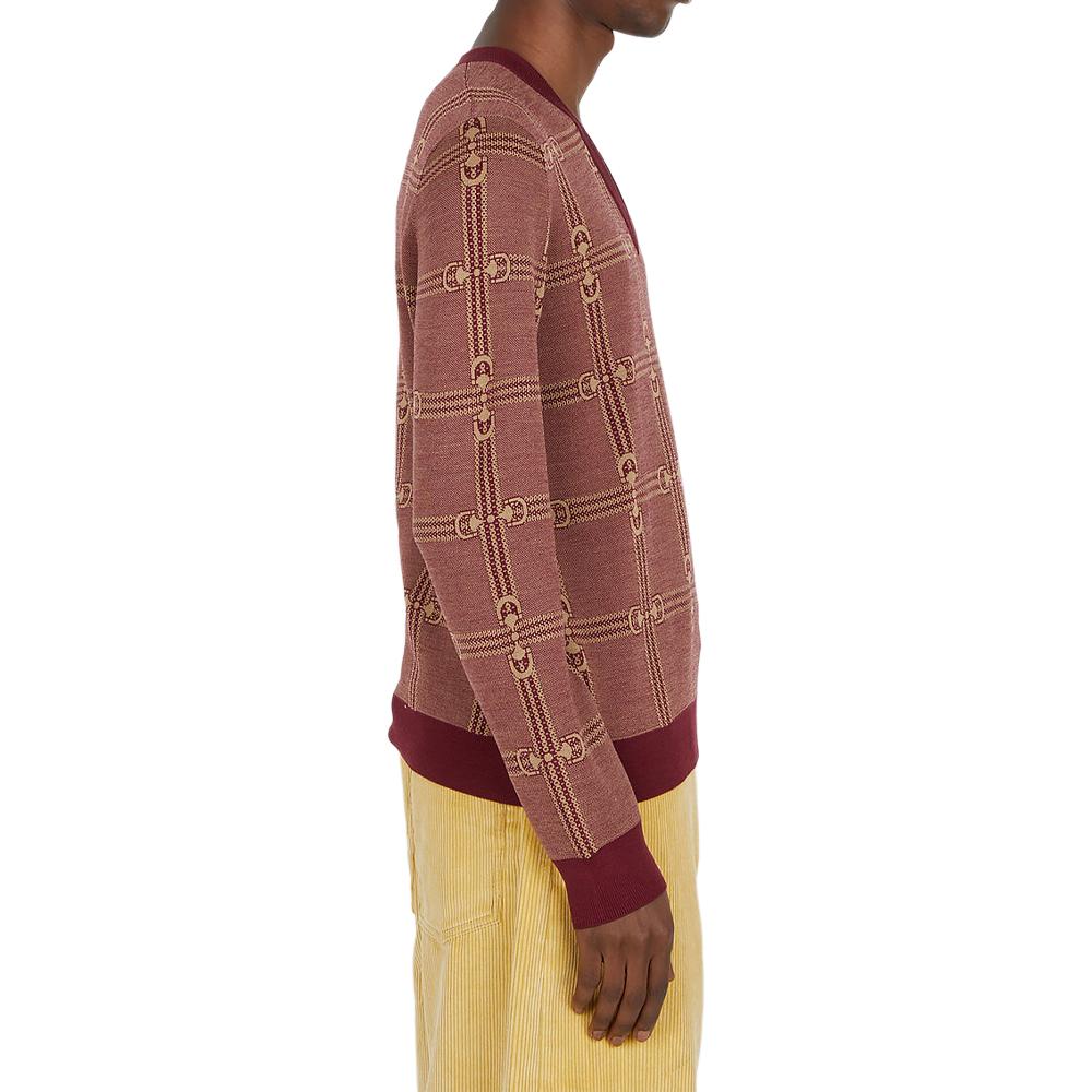 GUCCI Sweaters Men's Red V-neck Moderate Other 716358-XKCO0-6385