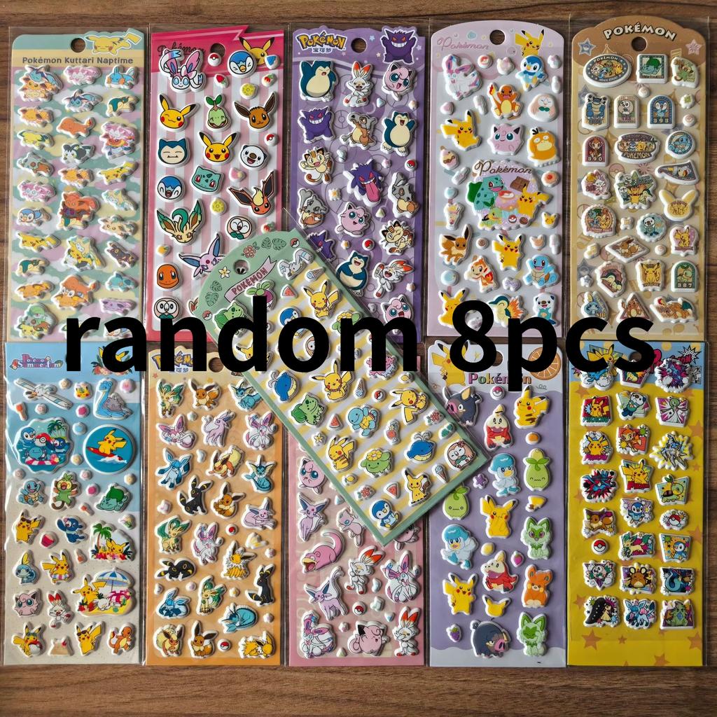 11Styles //Anime Cute Stickers Cute Kawaii 3D Pikachu Decals Cartoon Bubble Paste Thicken The Reward Sticker Gifts Kids Toys