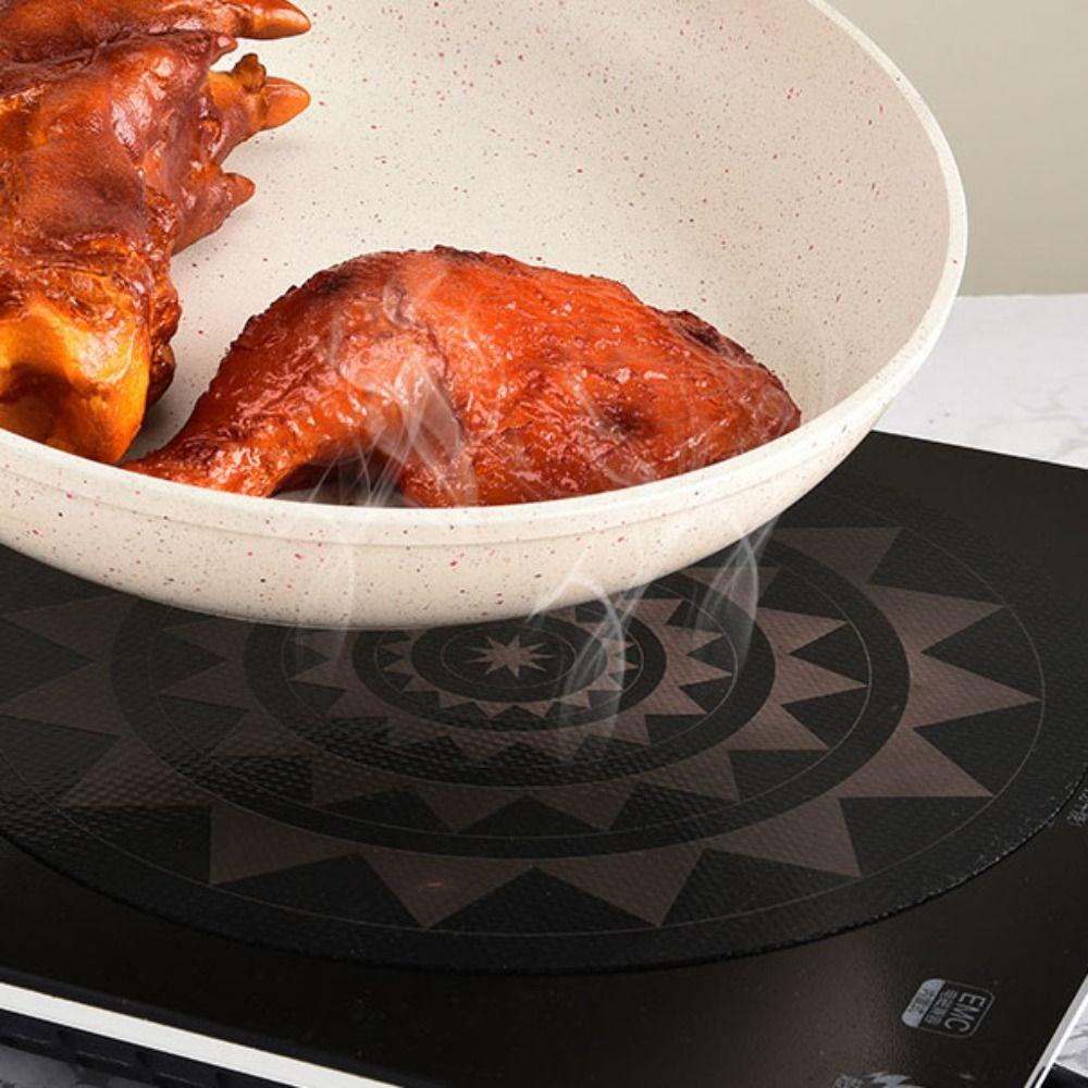 2pcs Thermal Sensor Color Change Induction Stove Protector Silicone Cooktop Scratch Protector  Cup