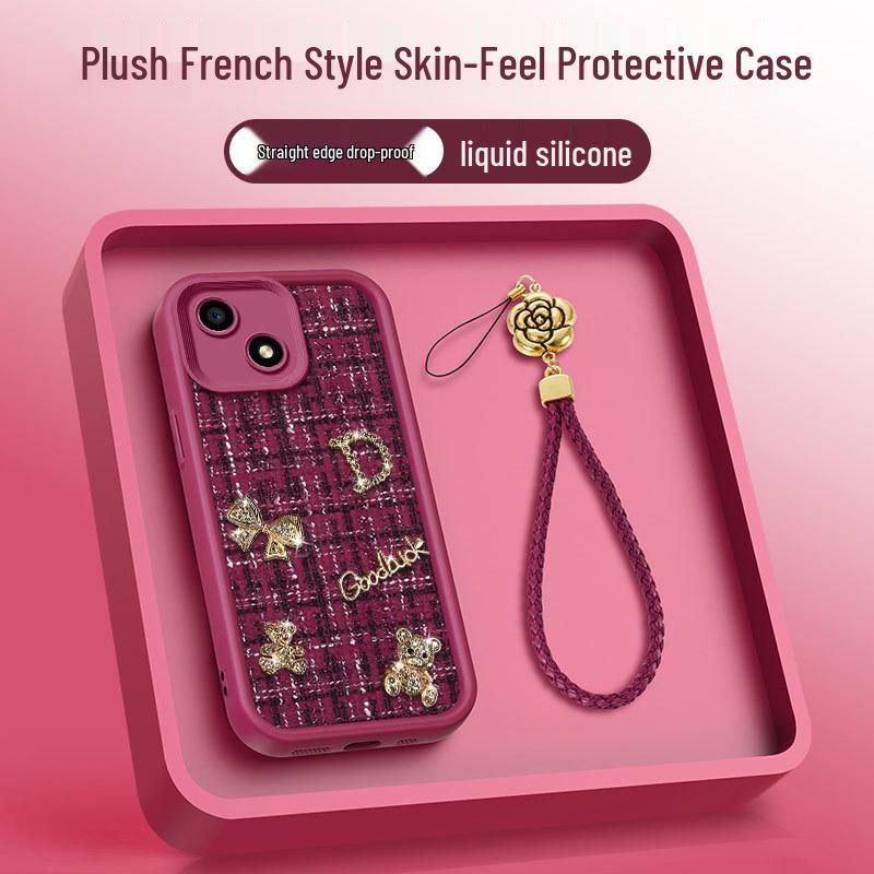 

French Style Bear Protector Case for Huawei Enjoy Series - Drop-Proof Phone Cover