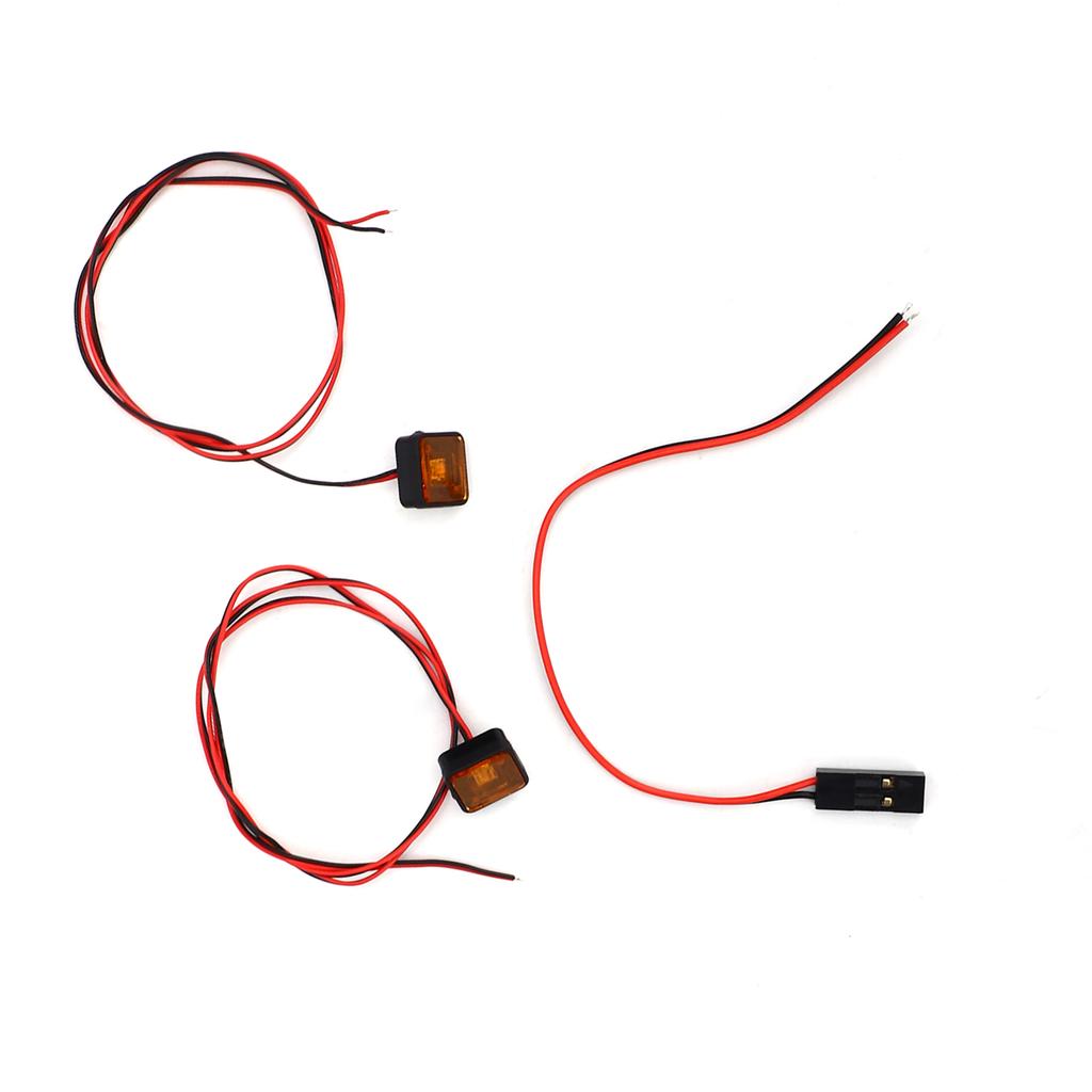 RC Car LED Lights Easy Installation Positive and Negative Power Headlight for Remote Control Cars Orange