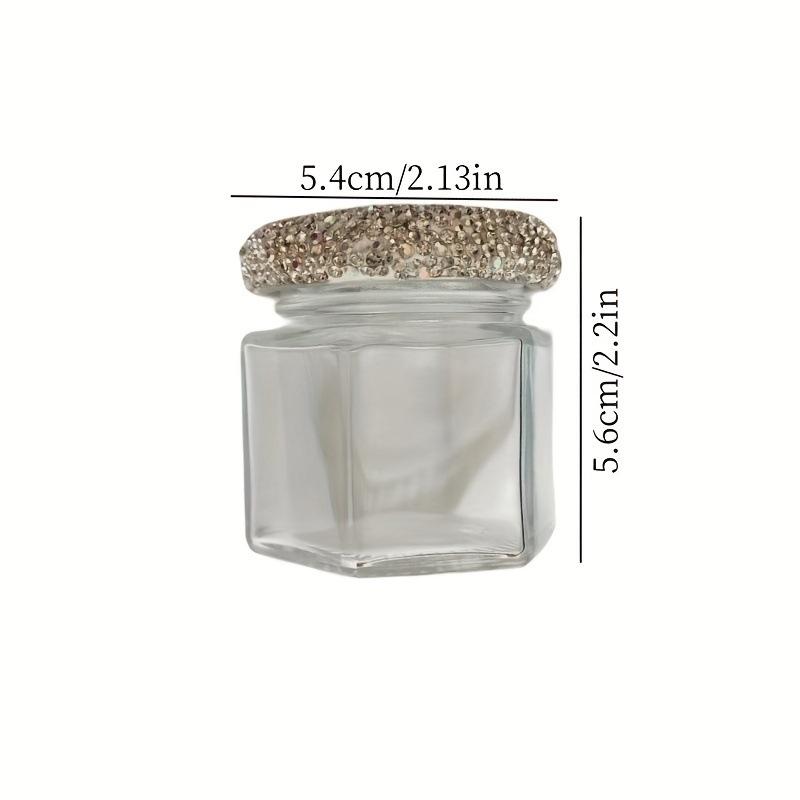 Diamond-Studded Gold Bean Storage Glass Bottle - Transparent, Mini, for Small Items, Sealed
