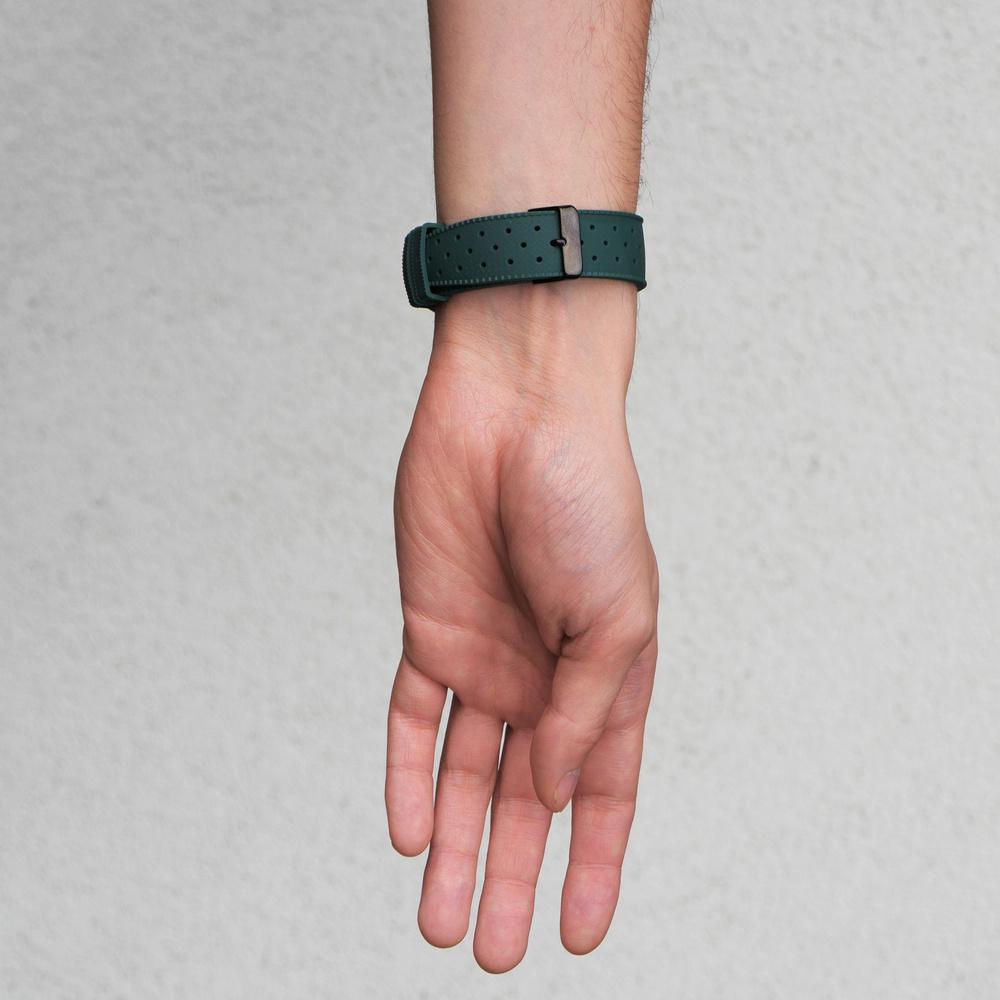 ERBORD Universal Silicone Strap 22mm, Tropic, Green/Black Buckle