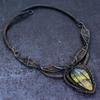 Bumble Bee Jasper Gemstone Copper Wire Wrap Jewelry Necklace 18"